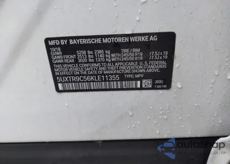 2019 BMW X3 xDrive30I z USA, uszkodzony, nr VIN 5UXTR9C56KLE11355